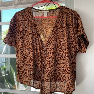 H&M cheetah top
